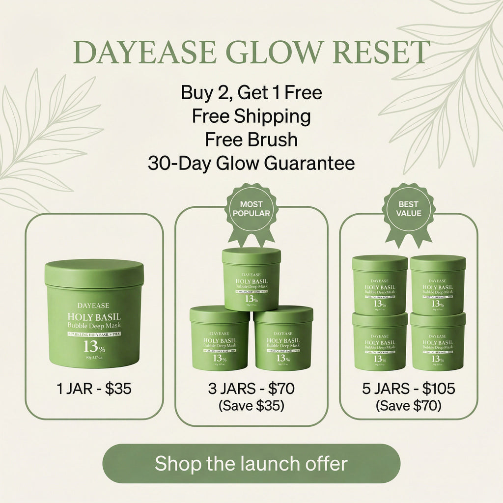 DAYEASE HOLY BASIL MASK - Visibly clearer pores in 3 minutes